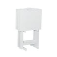 thumbnail image 1 of Pemberly Row Traditional Five Piece Wood Tray Table Set in Whitewash, 1 of 17