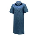 thumbnail image 4 of SnnmBlm Women's Plus Size Summer Dress Solid Color Casual Denim Dress Short Casual Denim Dress Sun Dresses 2024 Blue L, 4 of 5