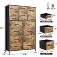 thumbnail image 5 of HOMEFORT 18 Drawer Dresser for Bedroom, 57" Tall Fabric Chest of Drawers, Large Capacity Storage Organizer Tower for Closet, Nursery, Living Room, Hallway, Entryway, Rustic Brown, 5 of 8