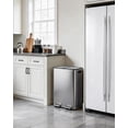 thumbnail image 5 of 2 x 8 Gallon Dual Compartment Trash Can, Stainless Steel Step Pedal Garbage Bin with Slow Close & Removable Buckets for Kitchen Office Recycling - Silver, 5 of 8