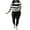 Black, variant on Cadancy Fall Matching Sets for Women Long Sleeve Striped Crewneck Tops High Waist Leggings Pants Lounge Set 2 Piece Sweatsuit Trendy Workout Tracksuit Outfits 2025