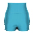 thumbnail image 4 of MGDXOX Women's High Waisted Fashion Swim Bottoms Tummy Control Bathing Suit Bottoms with Crisscross Side Cutouts Light Blue S, 4 of 7