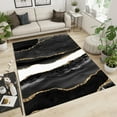 thumbnail image 2 of Black White Marble Texture Area Rug, Gold Stripe Light Luxury Printed Rugs, Rug, Machine Washable Non-Slip Carpet for Living Room Bedroom Home Decor Mat 4x6, 2 of 6