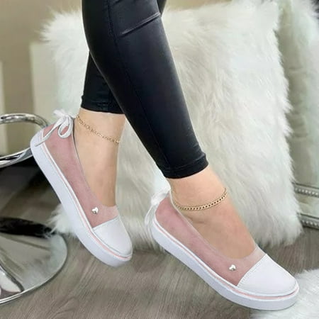 

WOXINDA Women s Fashion Casual Single Shoes Round Toe Shallow Mouth Flat Suede Casual Shoes