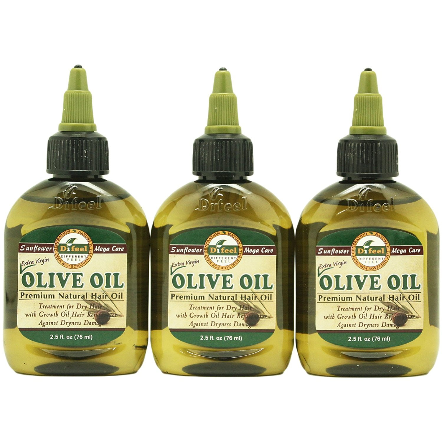 Difeel Premium Natural Hair OLIVE Oil 25 Oz3 Pack Walmartcom