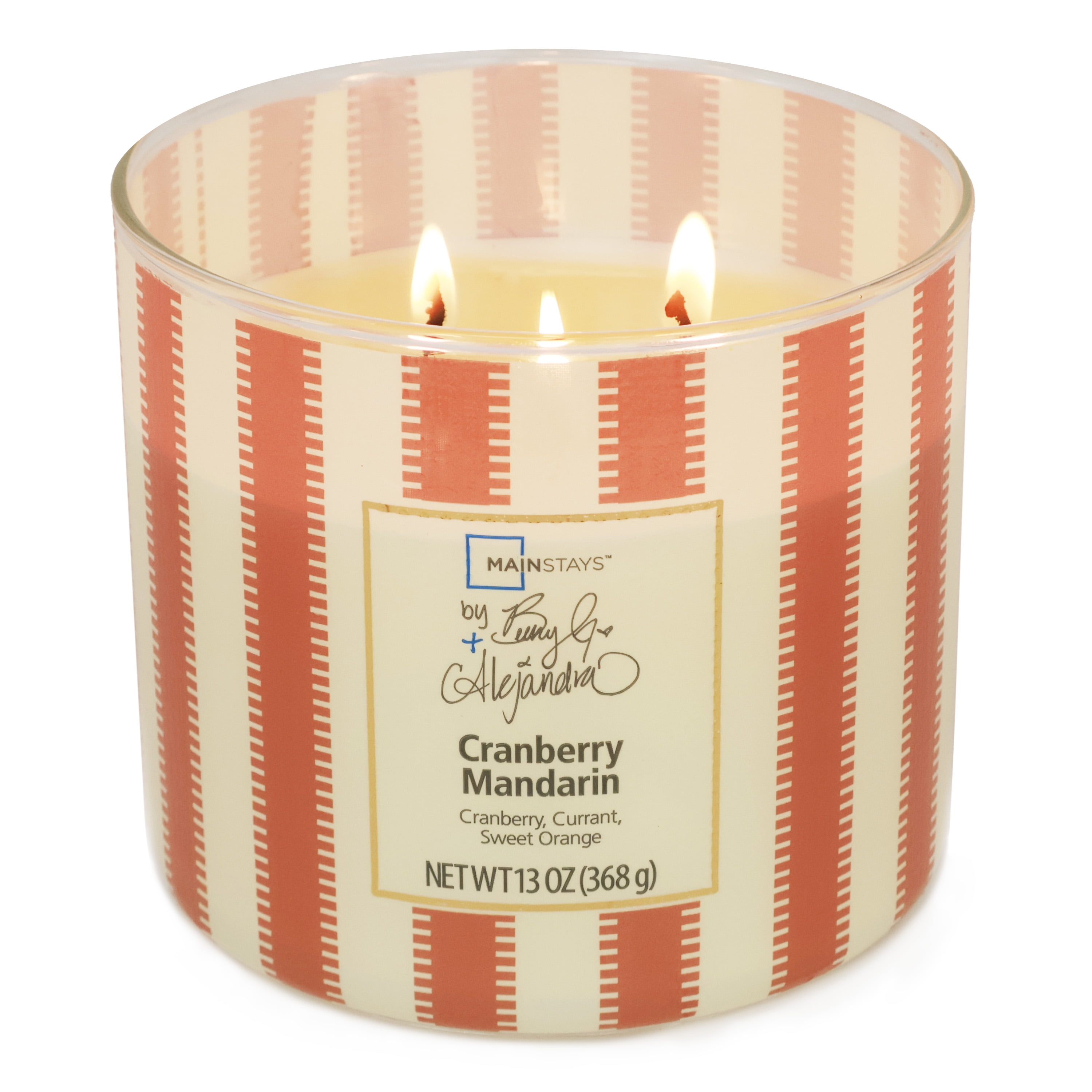 Mainstays by Becky G. & Alejandra 3-Wick Cranberry Mandarin Candle
