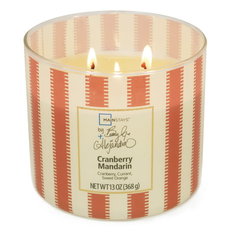 Mainstays by Becky G. & Alejandra 3-Wick Cranberry Mandarin Candle