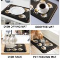 thumbnail image 2 of Clean, Safe and Stylish Coffee Bar Mat, 18x24 inch - Stain-Hiding, Absorbent, Rubber-Backed for Non-slip Use - Fits Perfectly Under Coffee Maker Machines, Dish Drying Convenience, 2 of 7