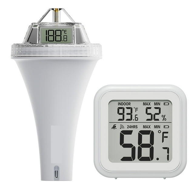 Wireless Floating Pool Thermometer Waterproof Swimming Pool Tub Temperature Monitor LCD Display ,Higher Accuracy