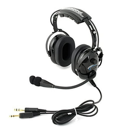 - Rugged Air RA200 General Aviation Pilot Headset with GA Dual Plugs and MP3 Music Input