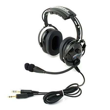 Rugged Air RA200 General Aviation Pilot Headset with GA Dual Plugs and MP3 Music (Best Aviation Headset For The Money)