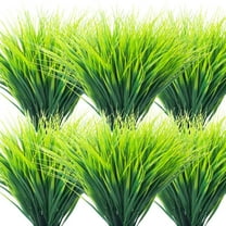 20 Bundles Artificial Outdoor Plants, Fake Wheat Grass Greenery Shrubs UV Resistant Faux Plastic Plants Garden Porch Window Box Décor (Grass) A