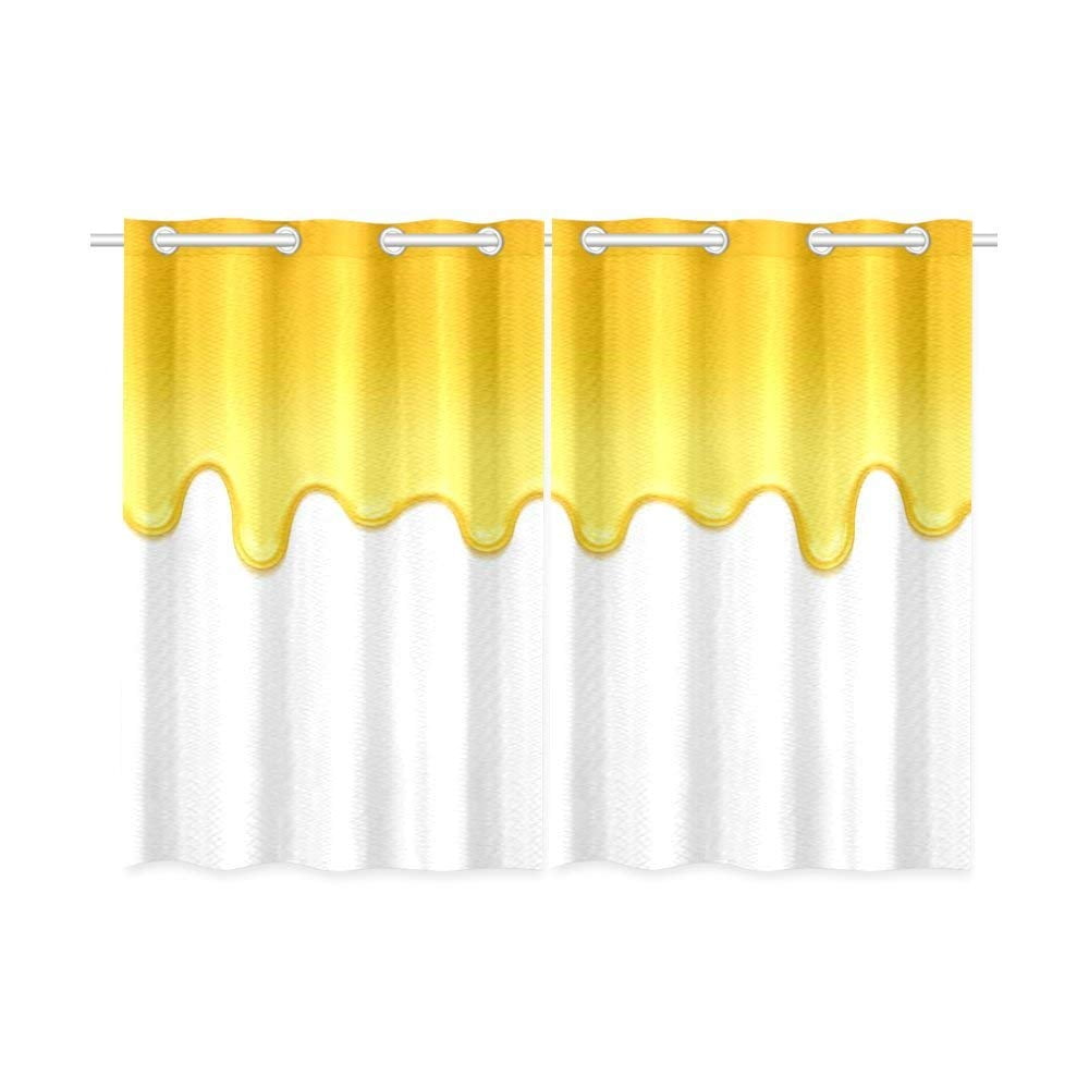 CADecor Fun Modern Window Kitchen Curtain, Yellow Drips Window