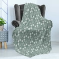 thumbnail image 4 of Garden Soft Flannel Fleece Throw Blanket, Baroque Style Inspired Delicate Daisy Flower Petals and Dots, Cozy Plush for Indoor and Outdoor Use, 60" x 80", Pale Sage Green White, by Ambesonne, 4 of 5