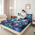 thumbnail image 4 of Manfei Female Men Green Butterfly 4 Pieces Queen Sheet Sets,Chic Floral Flowers Ultra Soft Flat Sheet,Abstract Gradient Queen Fitted Sheet,Microfiber Bedroom Decor, 4 of 7