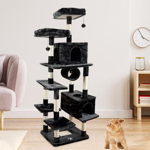 Rascador para gatos alto, Protector de muebles para árboles de escalada, juguetes colgantes, plataformas de visualización, juguete para rascar para Estilo E Fernando Poste rascador para gatos