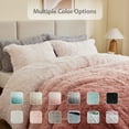 thumbnail image 2 of Intelligent Design Twin/Twin XL Shaggy Faux Comforter Set, Long Fur Wave Spring Comforter Bedding Set, 2-Piece Striped Ombre Design Warm Bed Set, Blush, 2 of 8
