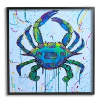 Stupell Industries Street Style Crab Paint Splatter Urban Design Painting Black Framed Art Print Wall Art, Design by Karrie Evenson