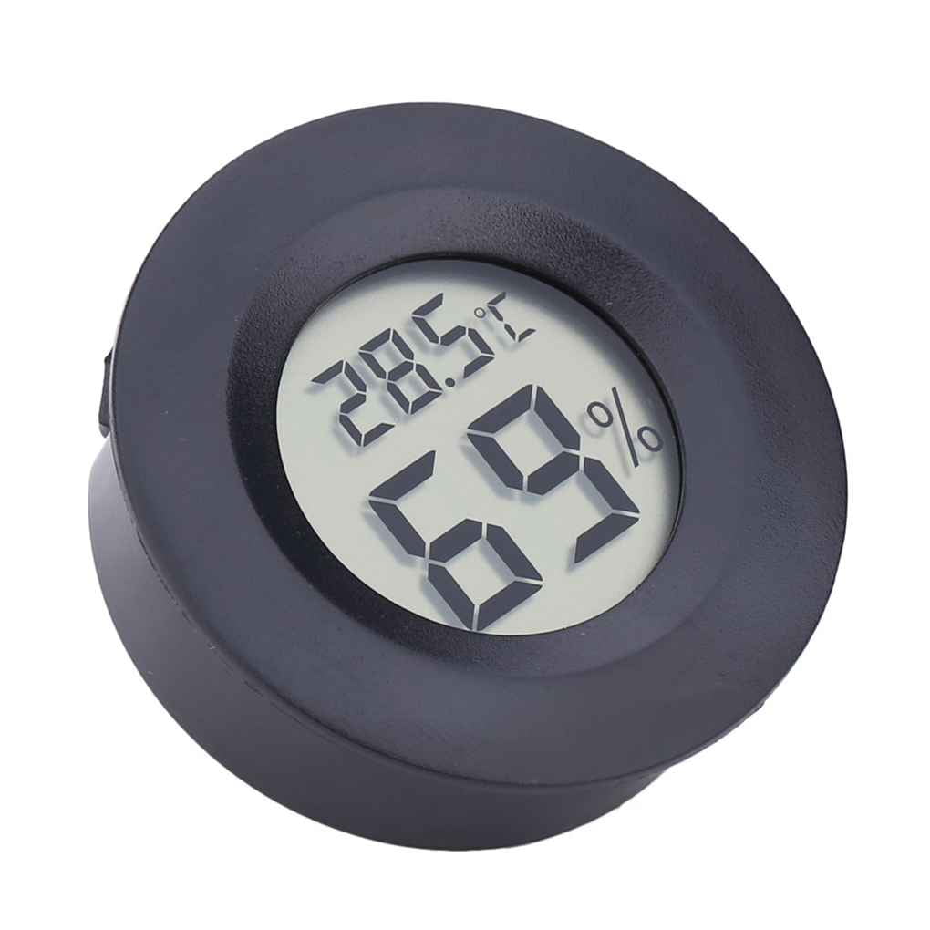 GeweYeeli Mini LCD Display Round Digital Thermometer Hygrometer Fridge
