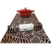RIMONA'S Thermo Heat Resistant Table Runner and Trivet for Hot Dishes - Waterproof Hot Plates to Protect Table and Countertop - Kitchen & Dining 350F Heat Protector 40" - Fading Gold Leaves