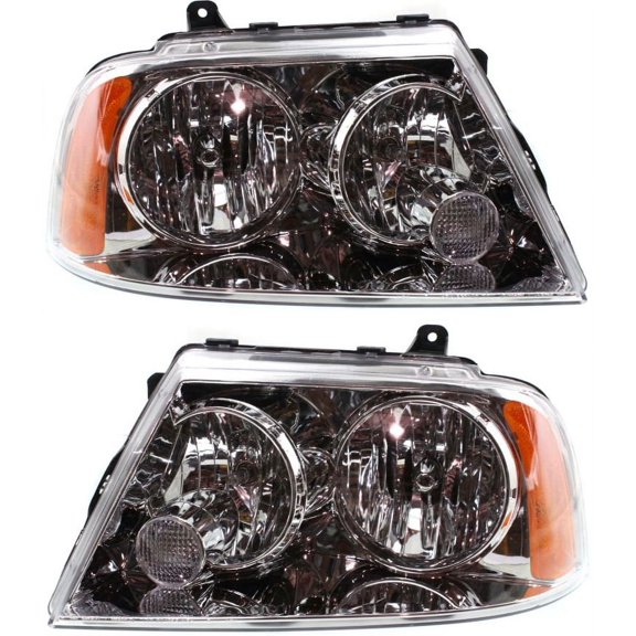 Garage-Pro Driver and Passenger Side Headlight for Lincoln Navigator 2003-2006 Halogen With bulb(s) Replaces# 6L7Z13008AA 2L7Z13008AA 6L7Z13008AB