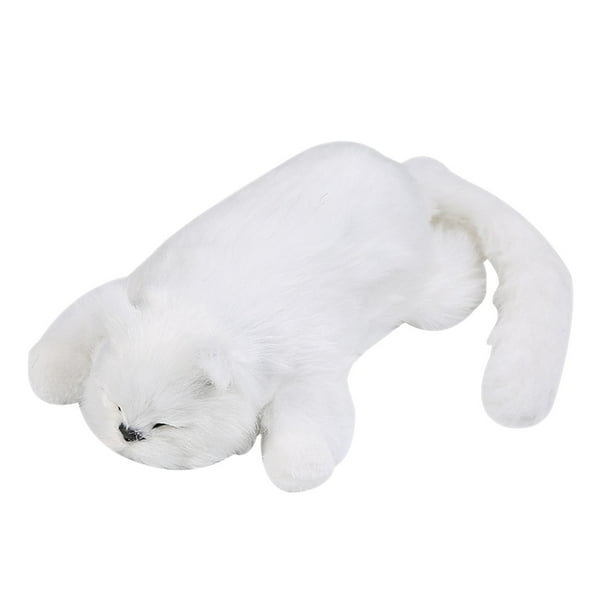 Gato eléctrico de peluche, animal de compañía, juguete interactivo realista, gato electrónico interactivo para niños, juguete de recuerdo de fiesta Blanco