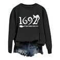 thumbnail image 4 of Womens Halloween Crewneck Sweatshirts Fall 1692 Ghost Printed Long Sleeve Pullover Tops Fashion Casual Relaxed Fit Blouses Z004-Black XXL, 4 of 5