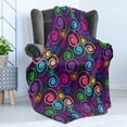 thumbnail image 4 of Modern Soft Flannel Fleece Throw Blanket, Colorful Geometric Spiraling Circles Round Marine Digital Shells Creative Modern, Cozy Plush for Indoor and Outdoor Use, 70" x 90", Multicolor, by Ambesonne, 4 of 5