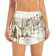 thumbnail image 3 of Uemuo Western Desert Cowboys Pattern Women's Athletic Shorts High Waisted Running Shorts with Liner Pockets Gym Elastic Workout Shorts-Medium, 3 of 9