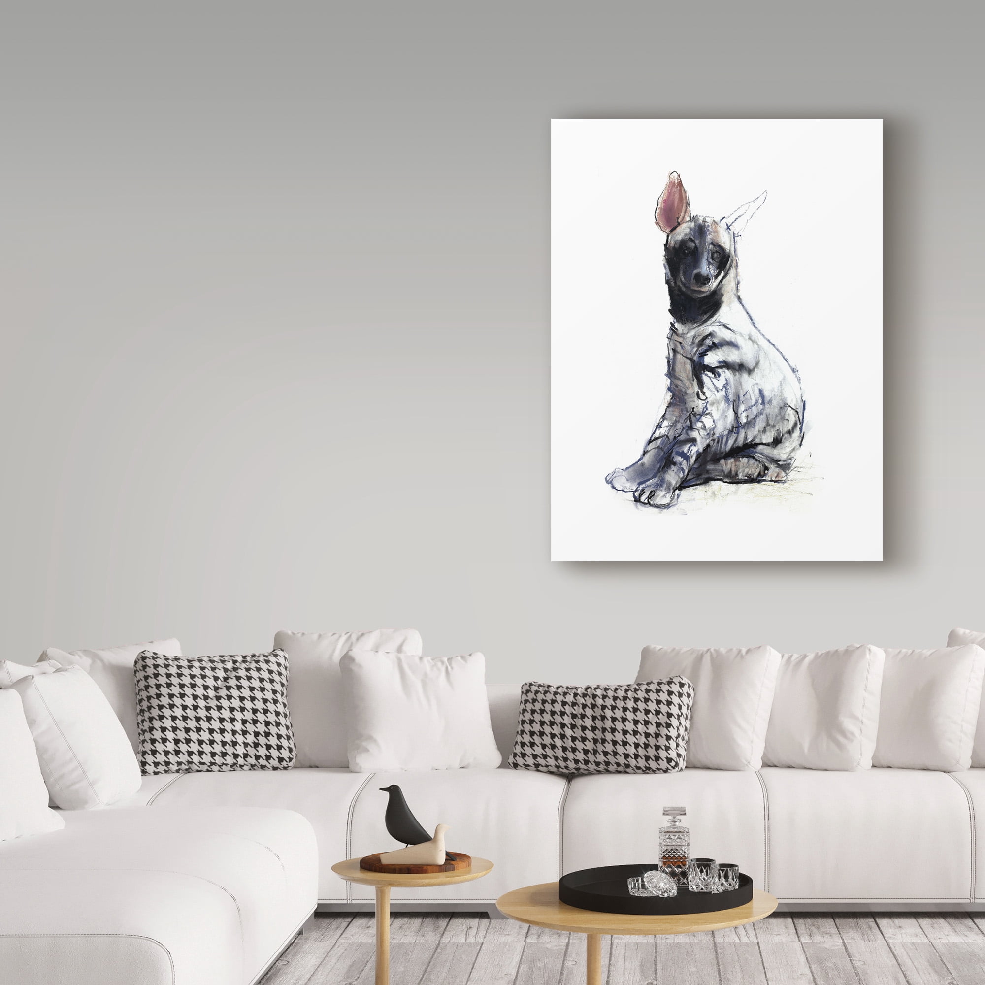 Trademark Fine Art 'Striped Hyena Pup Seated' Canvas Art by Mark Adlington