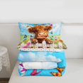 thumbnail image 6 of jejeloiu Highland Cow Butterfly Twin Comforter Sets Kids,Farm Print Bedding Set,Reversible,2pcs, 6 of 8