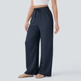 thumbnail image 6 of Women's Wide Leg Pants, Trousers & Slacks, Drawstring Waist Soft Brushed Fabric, Stretchy Comfy Lounge Pants, Casual Daily Wear, Yoga, Work From Home, Summer Loungewear Essentials, 6 of 8