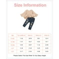 thumbnail image 2 of 2T Baby Girls Clothes 3T Girls 2PCS Fall Winter Outfits Set Solid Color Toddler Girls Long Sleeve Irregular Top Denim Pants Set Apricot, 2 of 9
