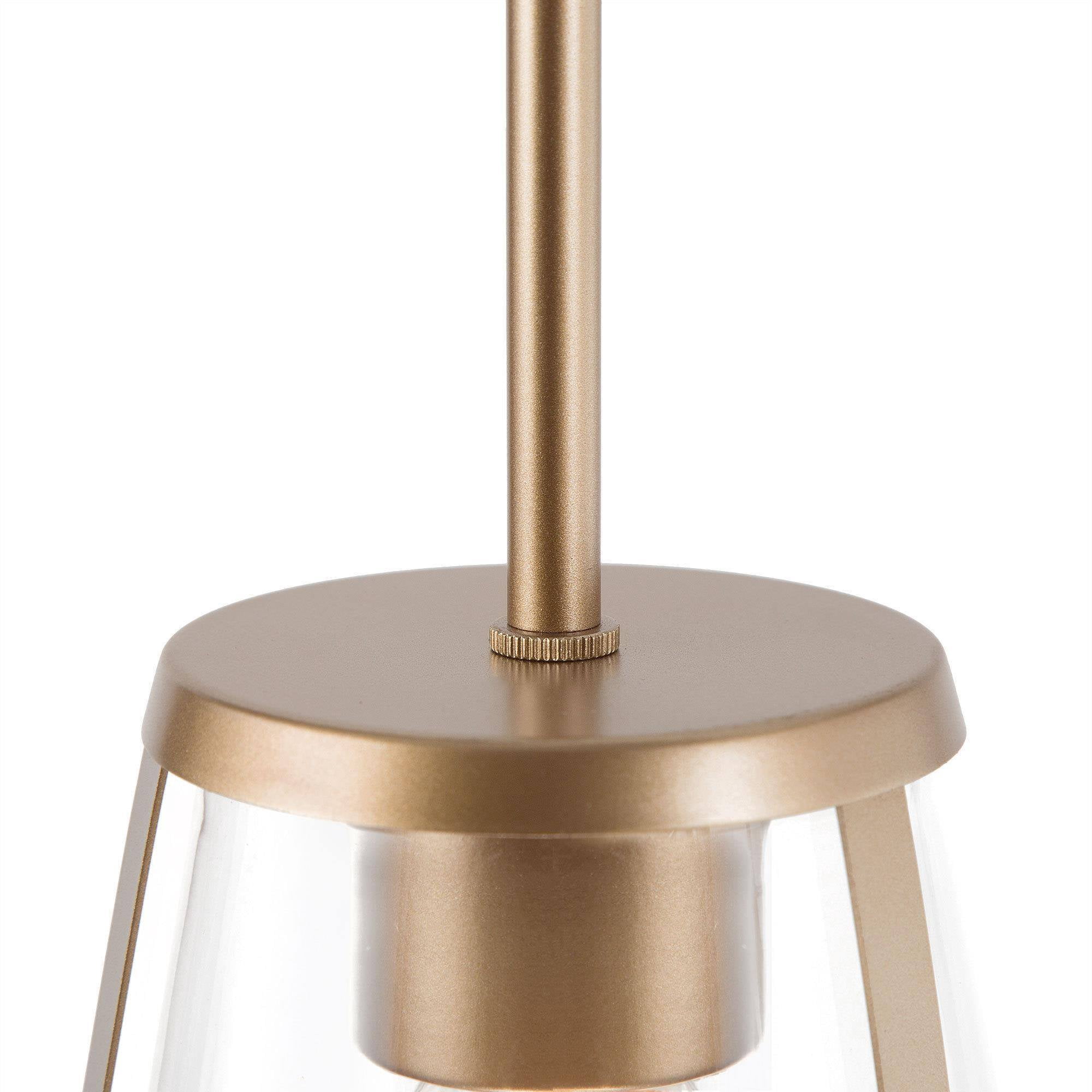 LNC 7" Modern Gold Pendant Light with Clear Glass Shade and E26 Base for Kitchen Island