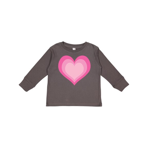 Inktastic Pink Valentine Heart Girls Long Sleeve Toddler T-Shirt