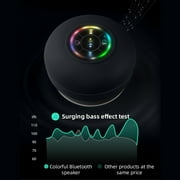 Mini Bluetooth Shower Speaker with LED light, Portable Waterproof Hands-Free Speakerphone, Rechargeable Wireless Stereo Speakers for Beach, Shower & Home (Black)