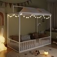 thumbnail image 2 of Euroco 3-in-1 Convertible Montessori Metal Bed, Toddler Bed, Floor Bed, Platform Bed,Modern Minimalist Design Canopy Bed Flame, Easy Assembly, Twin Size, White, 2 of 15
