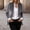 Gray velvet blazer women a1, variant on thefmos Women's Collared Button Front Velvet Blazer Slim Fit Solid Color Casual Jacket Fashion Office Fall Winter Outfit, Coffee S