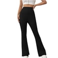 thumbnail image 2 of HUPOM Womens Scrub Pants Joggers Pants For Women Trousers High Waist Rise Full Straight-Leg Black M, 2 of 6