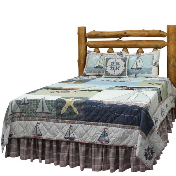 Patchmagic Nautical Drift Lightweight Reversible Cotton Twin Quilt Adult