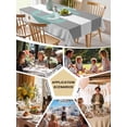 thumbnail image 5 of Nautical Anchor Table Cloth, Turquoise Grey White Horizontal Stripe Waterproof Tablecloth for Square Tables, Reusable Washable Fabric Table Cover for Restaurant Kitchen Dining Tables 54"x54", 5 of 6