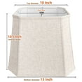 thumbnail image 3 of TOOTOO STAR Square Linen Shade, (10 x 10) ‘x(13 x 13) “x10.5” Spider Replacement Harp Lampshade, 3 of 6