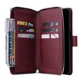 thumbnail image 2 of Dteck Case Compatible with Samsung Galaxy A15 5G,Magnetic Leather Wallet Case with 9 Card Slots Stand RFID Blocking Premium Zipper Protective Flip Leather Phone Cover with Wrist Strap,Winered, 2 of 5