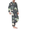thumbnail image 2 of Honeii Gamers Pattern Mens Pajamas Set,2pcs Men's Lounge Long Sleeve Sleep Shirt and Pajama Bottoms Sleepwear Set,Mens Pjs Sets-XX-Large, 2 of 7