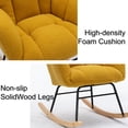 thumbnail image 6 of PORKISS Teddy Upholstered Rocking Chair with High Backrest Armchair for Living Room Bedroom, Yellow, 6 of 8