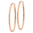 thumbnail image 2 of 14k Rose 2mm Square Tube Oval Hoop Earrings TH503, 2 of 2