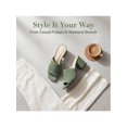 thumbnail image 4 of BLISSFUL STEP Women's Square Toe Block Heel Slip on Slides Sandals Green 6.5, 4 of 7