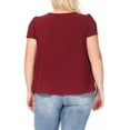 thumbnail image 3 of Women's Plus Size Casual Pleated Front Petal Cap Sleeve Round Neck Tee Blouse Top, 3 of 6
