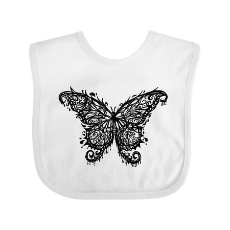 

Inktastic Black Ink Butterfly Gift Baby Boy or Baby Girl Bib