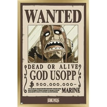 One Piece - God Usopp Wanted Poster Wall Poster, 22.375" x 34" Framed